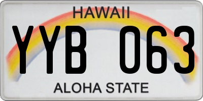HI license plate YYB063