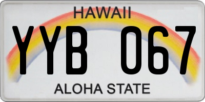 HI license plate YYB067