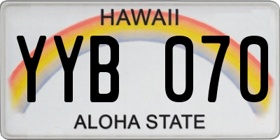 HI license plate YYB070