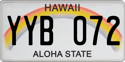HI license plate YYB072