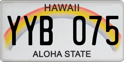 HI license plate YYB075