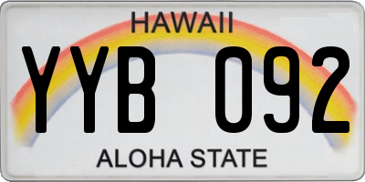 HI license plate YYB092