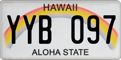 HI license plate YYB097