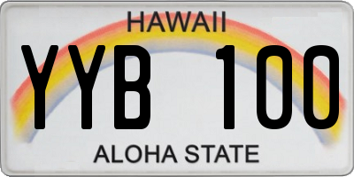 HI license plate YYB100