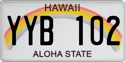 HI license plate YYB102