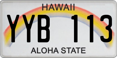 HI license plate YYB113