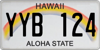 HI license plate YYB124