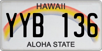 HI license plate YYB136
