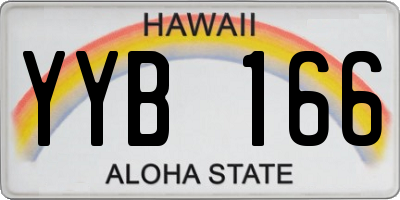 HI license plate YYB166