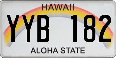HI license plate YYB182