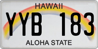 HI license plate YYB183