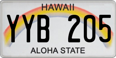 HI license plate YYB205