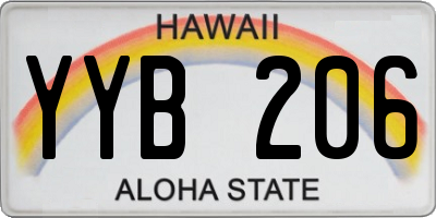 HI license plate YYB206