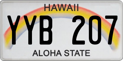 HI license plate YYB207