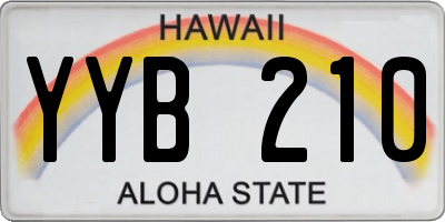 HI license plate YYB210