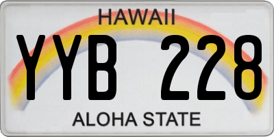 HI license plate YYB228