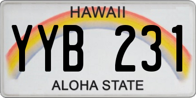 HI license plate YYB231