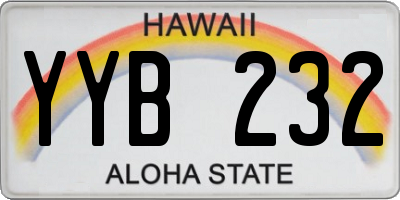 HI license plate YYB232