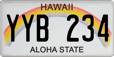 HI license plate YYB234