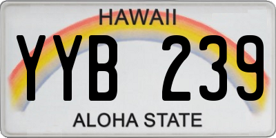 HI license plate YYB239