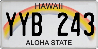 HI license plate YYB243