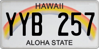 HI license plate YYB257