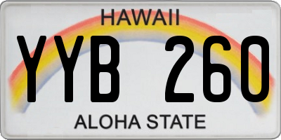 HI license plate YYB260