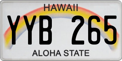 HI license plate YYB265