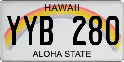 HI license plate YYB280