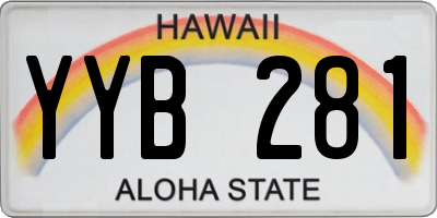 HI license plate YYB281