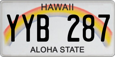 HI license plate YYB287
