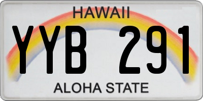 HI license plate YYB291