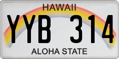 HI license plate YYB314