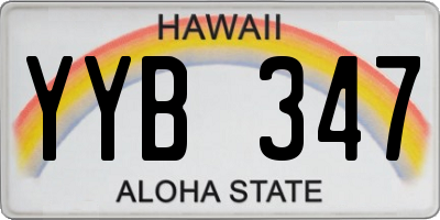 HI license plate YYB347