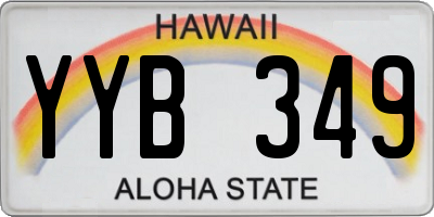 HI license plate YYB349
