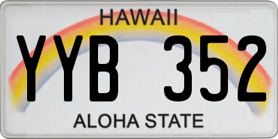 HI license plate YYB352