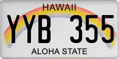 HI license plate YYB355