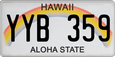 HI license plate YYB359