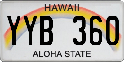 HI license plate YYB360