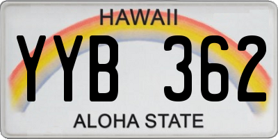 HI license plate YYB362