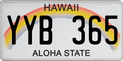 HI license plate YYB365