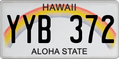 HI license plate YYB372
