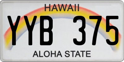 HI license plate YYB375