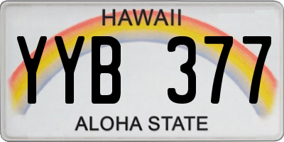 HI license plate YYB377