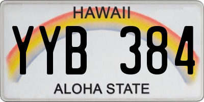 HI license plate YYB384