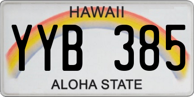 HI license plate YYB385