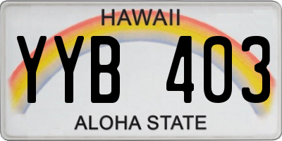 HI license plate YYB403