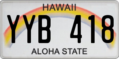 HI license plate YYB418