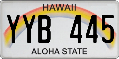 HI license plate YYB445