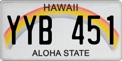 HI license plate YYB451